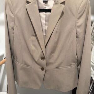 Ann Taylor Classic Beige Blazer and Pants Set